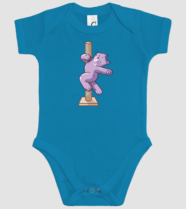 Pisică Dansatoare la bară model turcoaz pe tricou