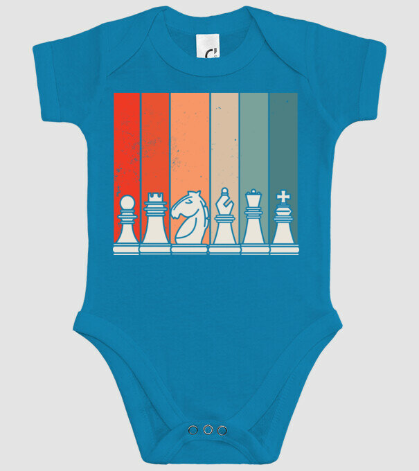 Șah Retro model turcoaz pe tricou