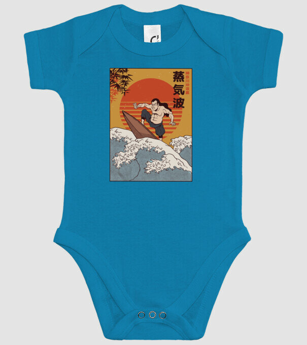 Samurai Surf model turcoaz pe tricou