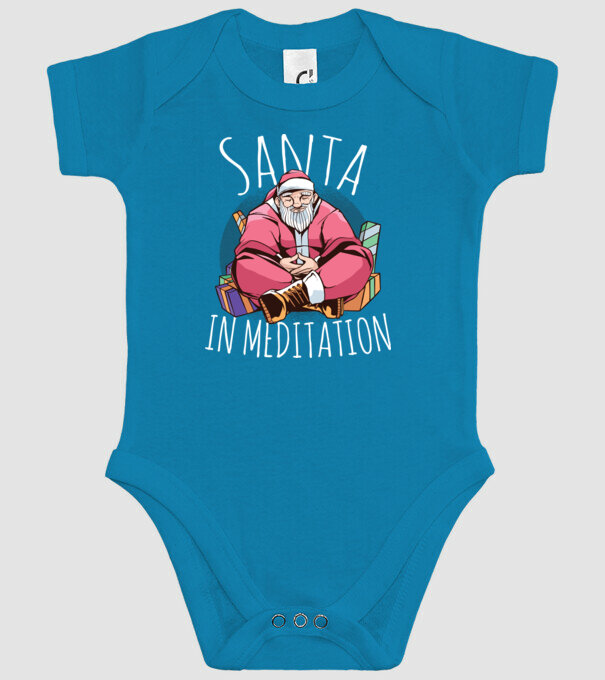 Santa Meditație model turcoaz pe tricou