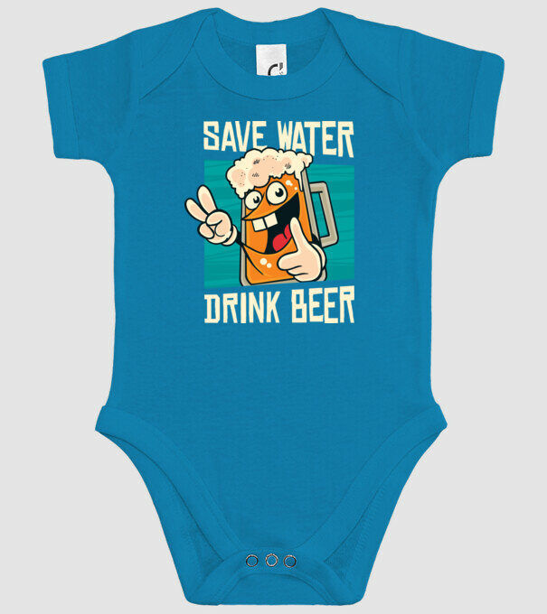 Save water, drink beer tricou amuzant bere model turcoaz pe tricou