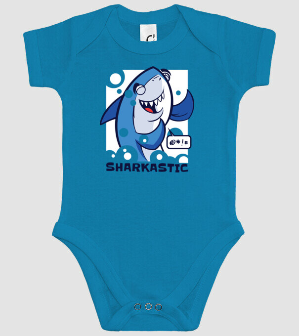 Sharkastic - Rechinul sarcastic model turcoaz pe tricou