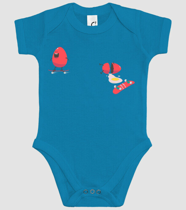 Skateboard Eggs model turcoaz pe tricou
