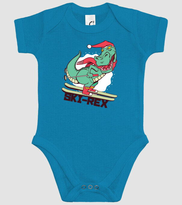 Ski Rex model turcoaz pe tricou