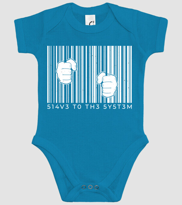 Slave to the system - Sclav al sistemului model turcoaz pe tricou