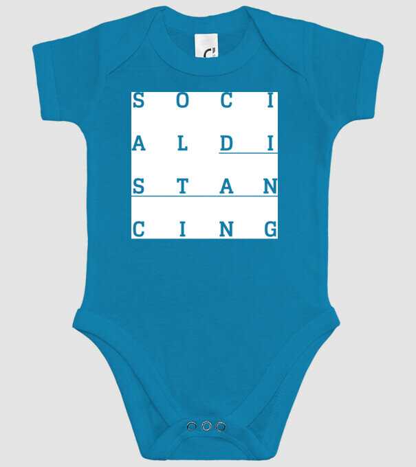 Social distancing model turcoaz pe tricou