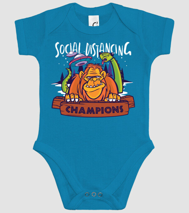Campioni Social Distancing model turcoaz pe tricou