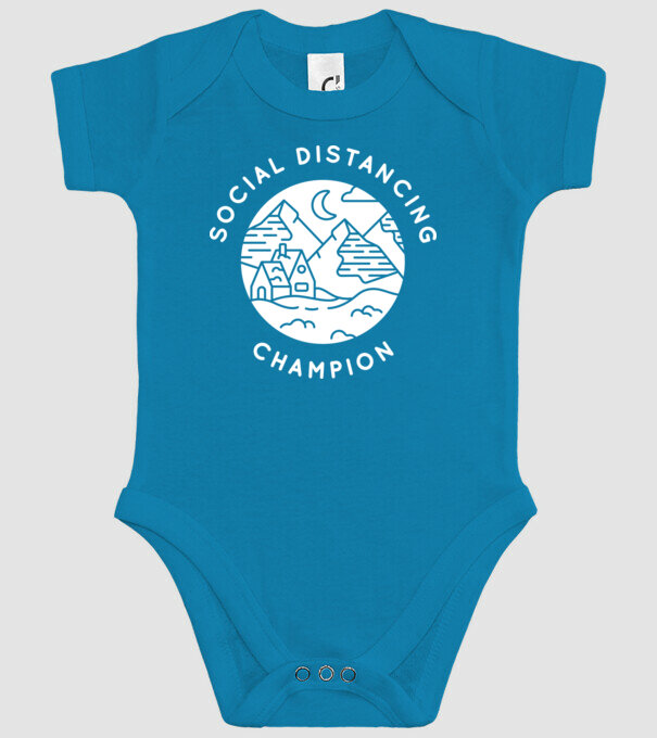Social distancing champion model turcoaz pe tricou