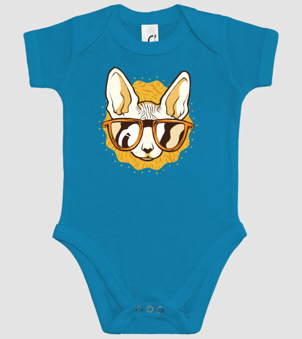 Sphynx Pisică Cool model turcoaz pe tricou