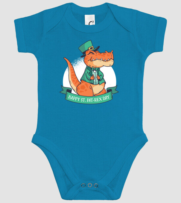 Dinozaur Sfântul Patrick model turcoaz pe tricou