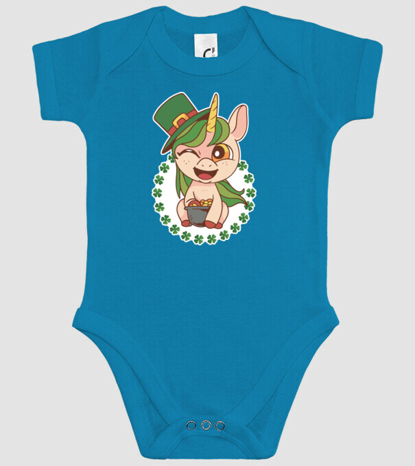 St Patrick Unicorn model turcoaz pe tricou