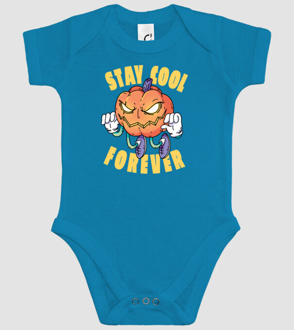 Dovleac de Halloween Stay Cool Forever model turcoaz pe tricou