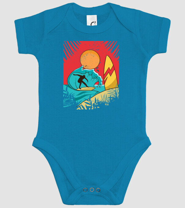 Afiș Surf model turcoaz pe tricou