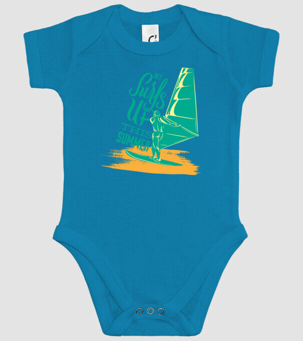 Surfs up this summer model turcoaz pe tricou