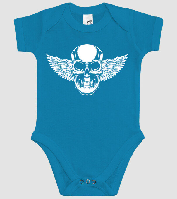 Craniu cu Aripi model turcoaz pe tricou