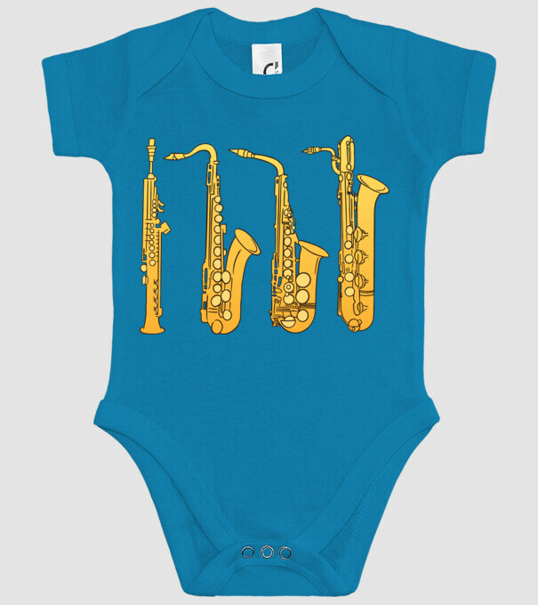 Saxofoane model turcoaz pe tricou