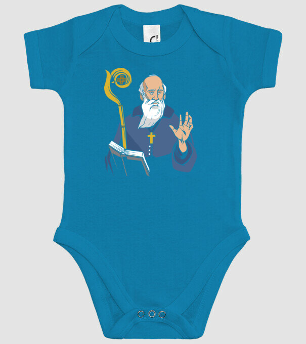 Sfântul Benedict model turcoaz pe tricou