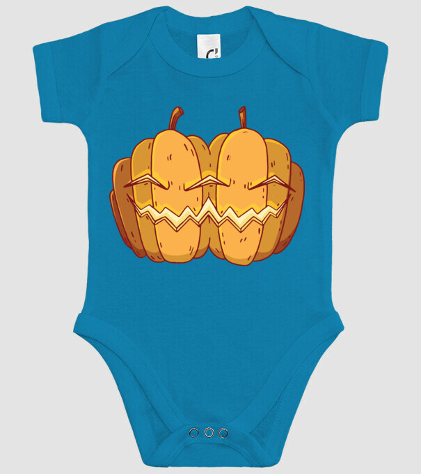 Dovleci siamezi de Halloween model turcoaz pe tricou