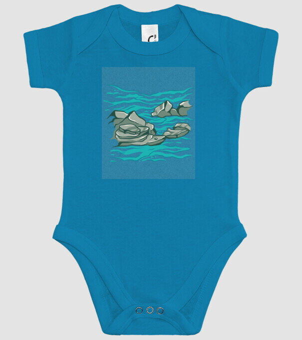 Oceanul cu Stânci model turcoaz pe tricou