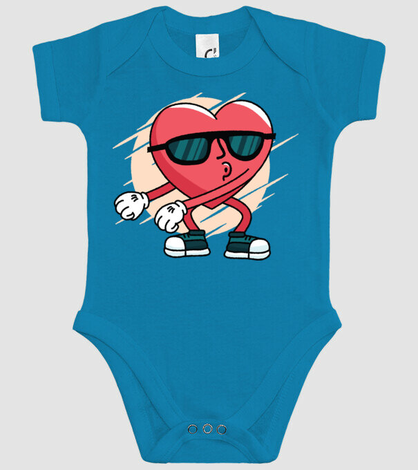 Inimă DAB Floss Heart tricou model turcoaz pe tricou