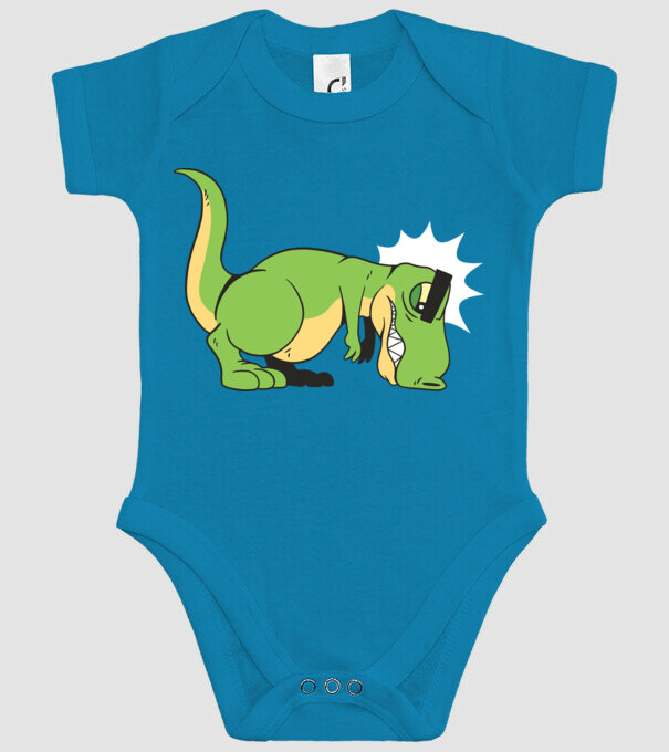 T-rex Push-up model turcoaz pe tricou