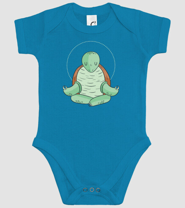 Broască țestoasă Yoga model turcoaz pe tricou