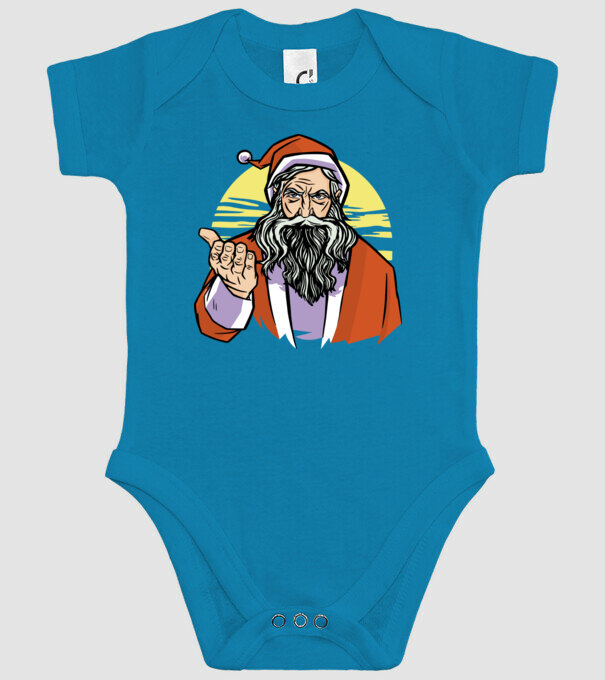 Moș Crăciun model turcoaz pe tricou