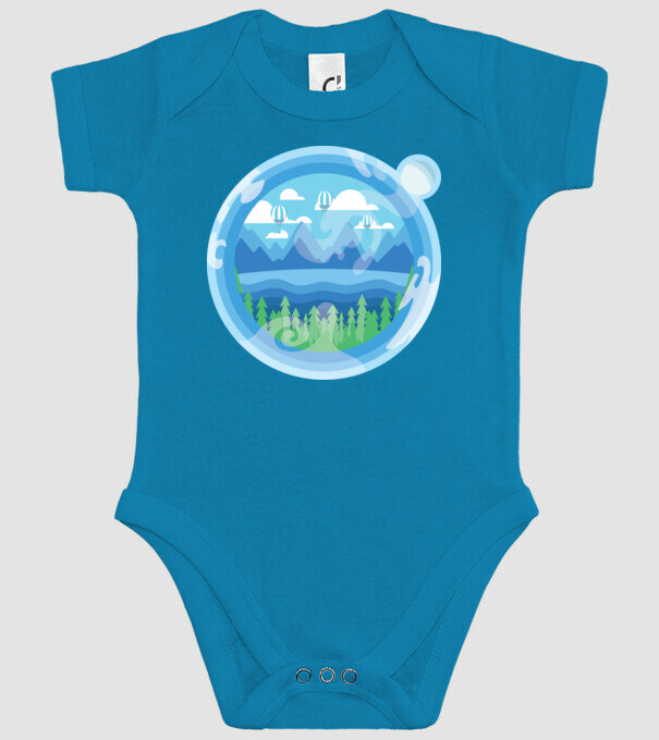 Natură model turcoaz pe tricou