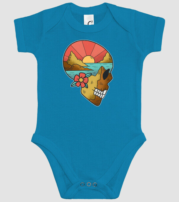 Natură Craniu model turcoaz pe tricou
