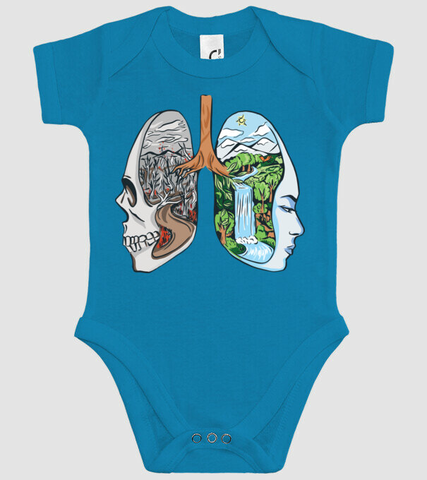Natură Plămâni imagine model turcoaz pe tricou