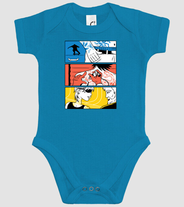 Tatuaj ilustrare model turcoaz pe tricou