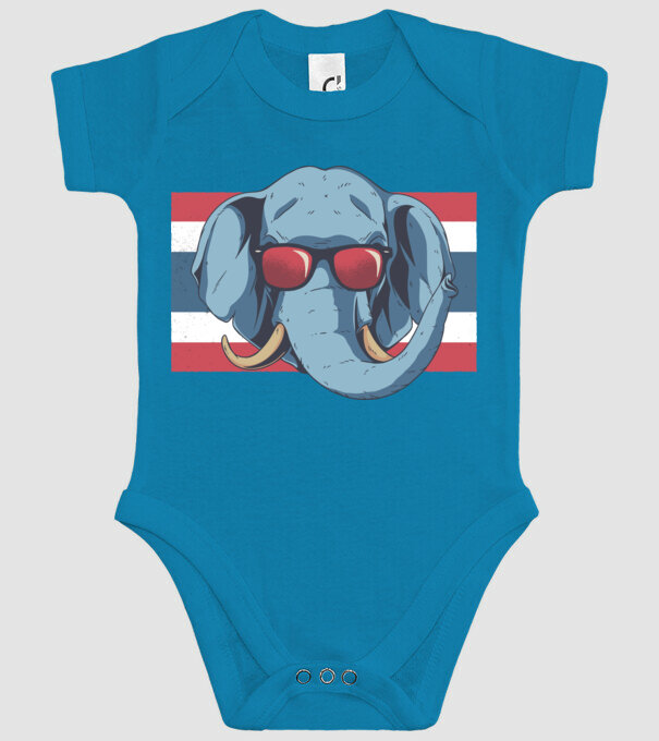 Thailanda Elefant tricou model turcoaz pe tricou