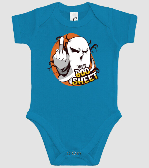 This is Boo Sheet Halloween model turcoaz pe tricou