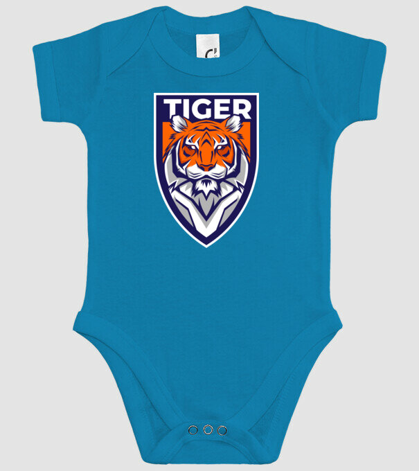 Stemă Tigru model turcoaz pe tricou