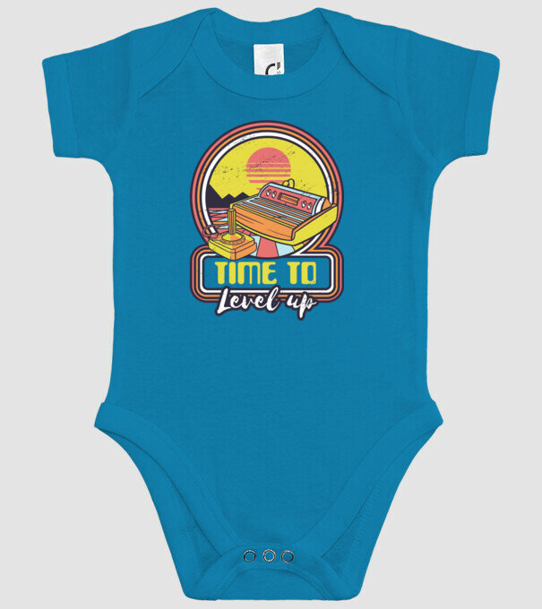 Time to Level Up model turcoaz pe tricou