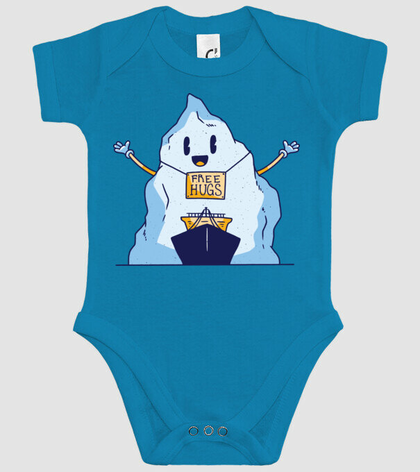 Titanic Iceberg Free Hugs model turcoaz pe tricou