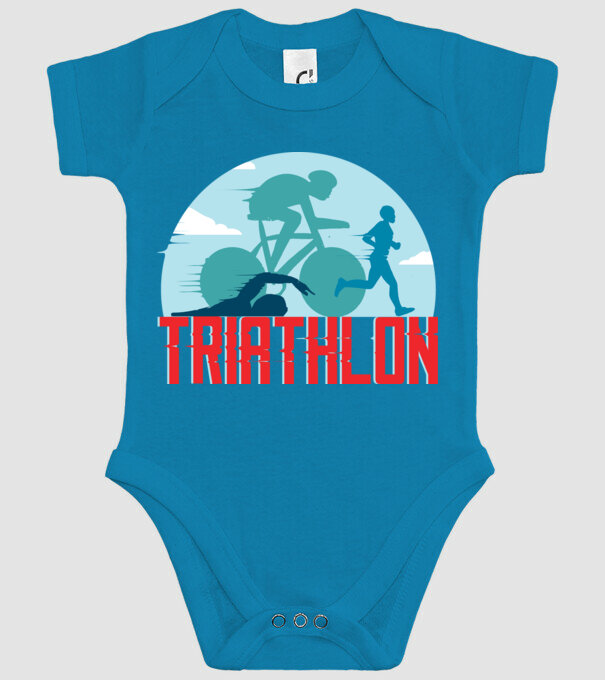 Triatlon Sport model turcoaz pe tricou