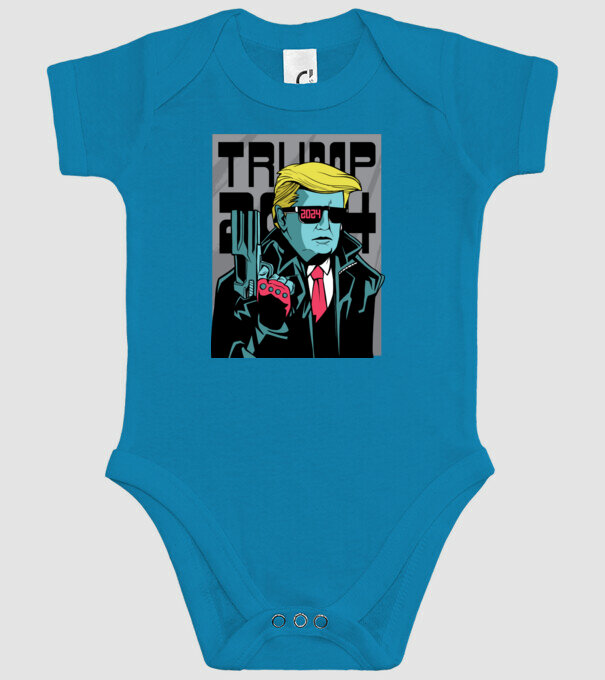 Trump Terminator 2024 model turcoaz pe tricou