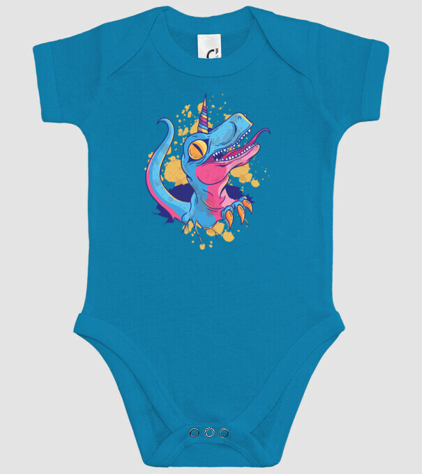 Unicornsaurus - Dinozaur Unicorn model turcoaz pe tricou