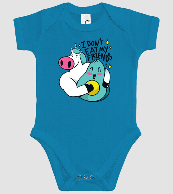 Unicorn Avocado Prietenie model turcoaz pe tricou