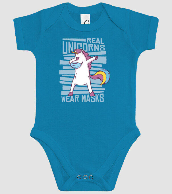Unicorn DAB Mască model turcoaz pe tricou