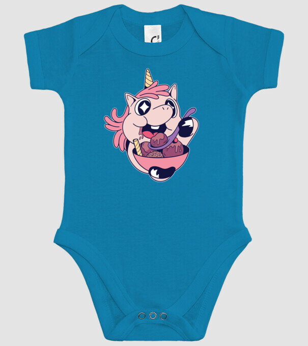 Unicorn Înghețată model turcoaz pe tricou