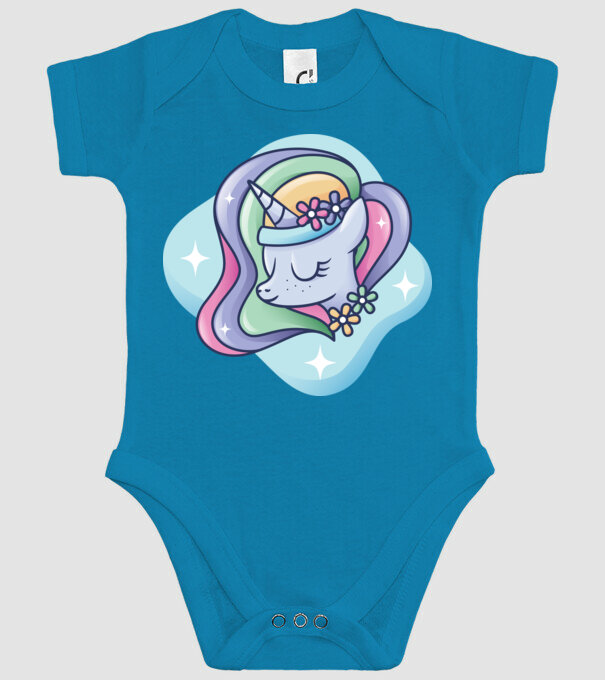 Cap de unicorn model turcoaz pe tricou