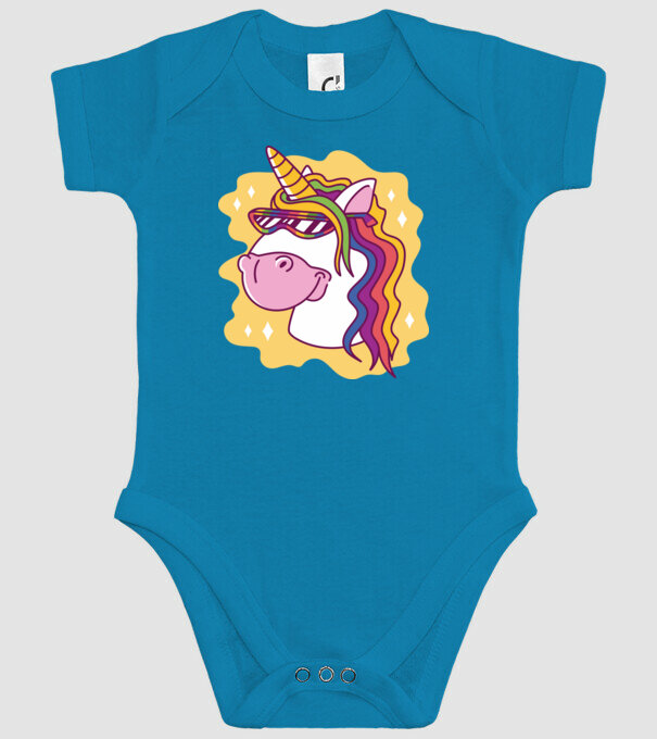 Cap de unicorn model turcoaz pe tricou
