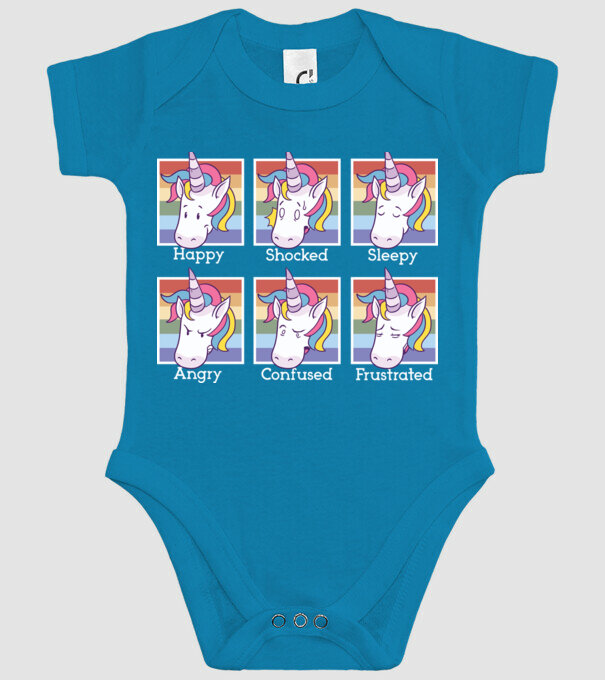 Capete de unicorn model turcoaz pe tricou