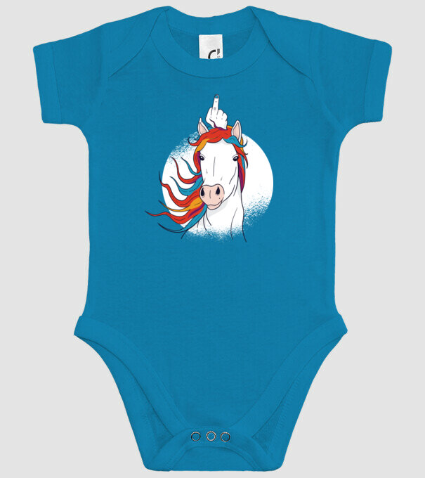 Unicorn Fuck Off model turcoaz pe tricou