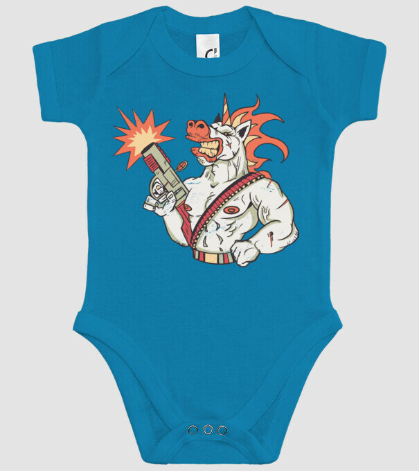 Unicorn Războinic model turcoaz pe tricou
