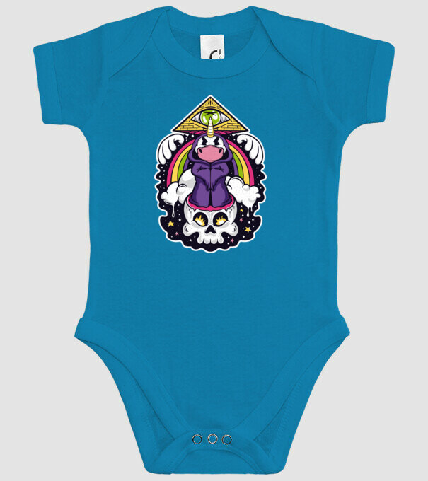 Unicorn Illuminati model turcoaz pe tricou