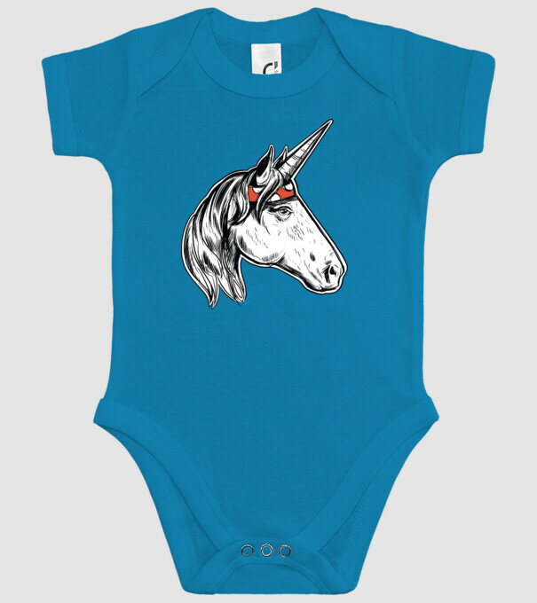 Cal Unicorn model turcoaz pe tricou