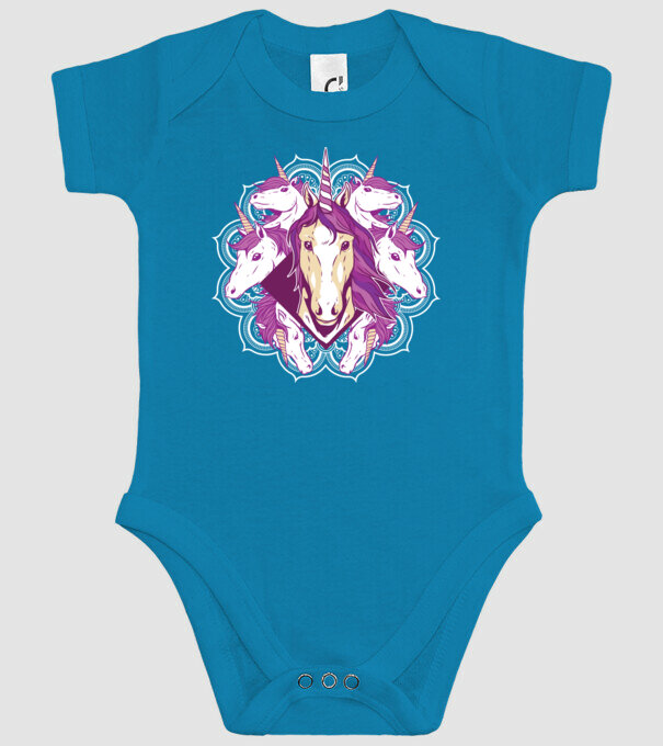 Unicorn Mandala model turcoaz pe tricou